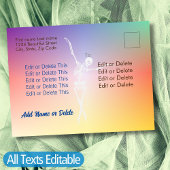 LGBTQ踊りスケルトンレインボーフラグ同性愛者パーティー ポストカード