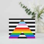LGBTQ進歩アライ・プライドフラグ ポストカード (スタンド正面)