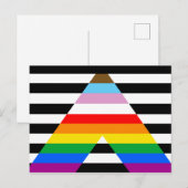 LGBTQ進歩アライ・プライドフラグ ポストカード (正面/裏面)