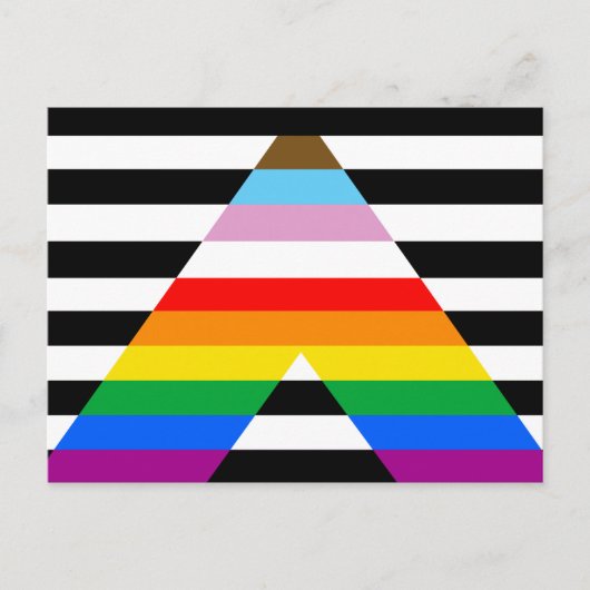 LGBTQ進歩アライ・プライドフラグ ポストカード (正面)