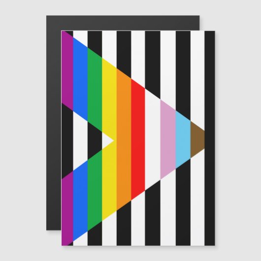 LGBTQ進歩アライ・プライドフラグ マグネット招待状 (正面/裏面)