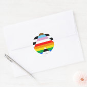 LGBTQ進歩アライ・プライドフラグ ラウンドシール (封筒)