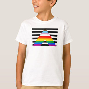 LGBTQ進歩アライ・プライドフラグ Tシャツ