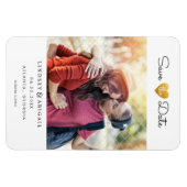 LGBTQ金ゴールドハート写真で日付を保存 マグネット (横)