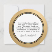 LGBTQ金ゴールドモダンサンキューノート招待状 招待状 (裏面)