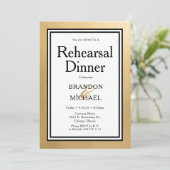 LGBTQ金ゴールドモダンリハーサルディナー招待状 招待状 (スタンド正面)