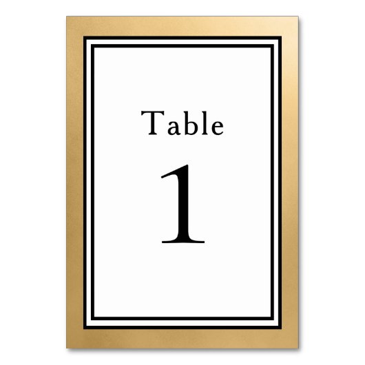 LGBTQ金ゴールドモダン結婚のテーブル番号 テーブルナンバー (正面)