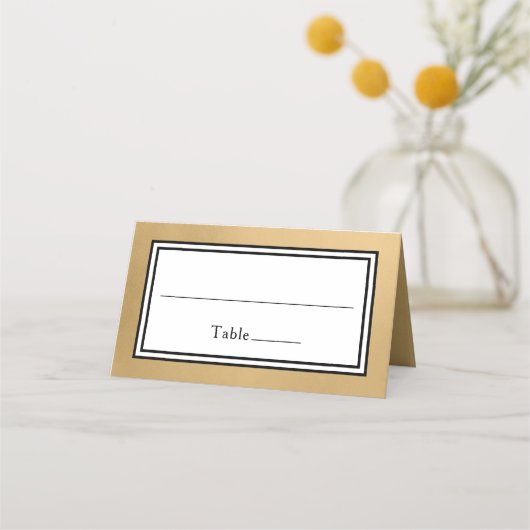 LGBTQ金ゴールドモダン結婚座席表 プレイスカード (正面)