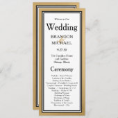 LGBTQ金ゴールドモダン結婚式 プログラム (正面/裏面)