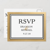 LGBTQ金ゴールドモダン結婚式RSVPポストカード ポストカード (正面/裏面)