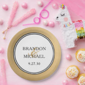 LGBTQ金ゴールドモダン結婚紙プレート ペーパープレート (パーティー)