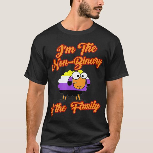 LGBTQ非バイナおもしろいリーImの非バイナリーヒツジ Tシャツ (正面)
