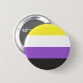 LGBTQ非バイナリプライドフラグ 缶バッジ (正面&裏面)