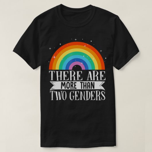 LGBTQ1のジェンダー数は2以上 Tシャツ (デザイン正面)