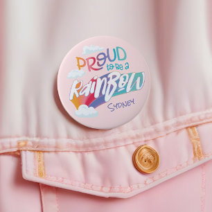LGBTQ+おもしろい誇りを持ったが虹の名前にパーソナライズされたなる 缶バッジ