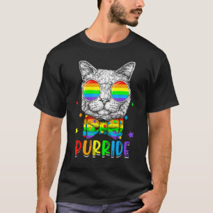 LGBTQ にゃんプライド アライ ゲイ プライド レインボーフラッグ 猫 キティ Tシャツ