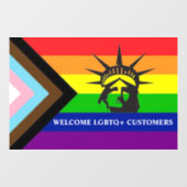 LGBTQ+のお客様歓迎 - ゲイフレンドリーなビジネス ウィンドウサイン (シート)