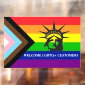 LGBTQ+のお客様歓迎 - ゲイフレンドリーなビジネス ウィンドウサイン (シート2)