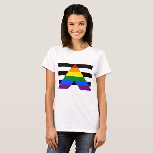 LGBTQ の味方、友達と家族をサポートしよう Tシャツ (正面フル)
