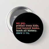 LGBTQ+の子供たちを守ろう 検閲された本を読む ゲイを肯定する 缶バッジ (正面&裏面)
