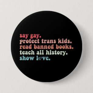 LGBTQ+の子供たちを守ろう 検閲された本を読む ゲイを肯定する 缶バッジ