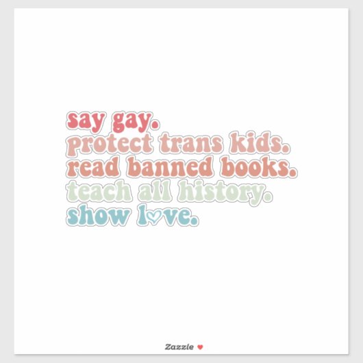 LGBTQ+の子供たちを守ろう 検閲された本を読もう シール (シート)