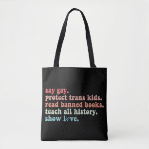LGBTQ+の子供たちを守ろう 検閲本を読もう ゲイを肯定する トートバッグ