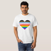 LGBTQ+の有色人種のハート Tシャツ (正面フル)