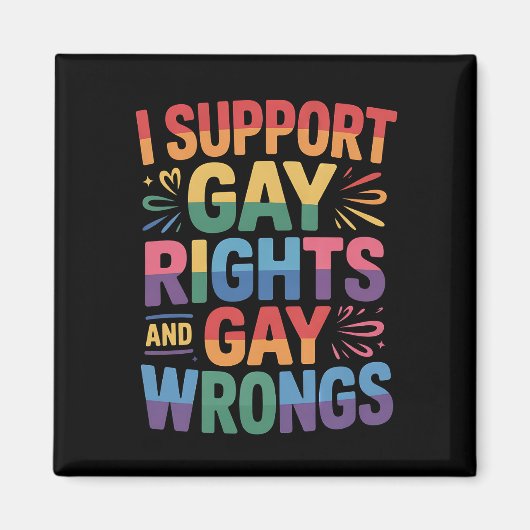 LGBTQ+ の権利と正義を支持する アライ マグネット (正面)