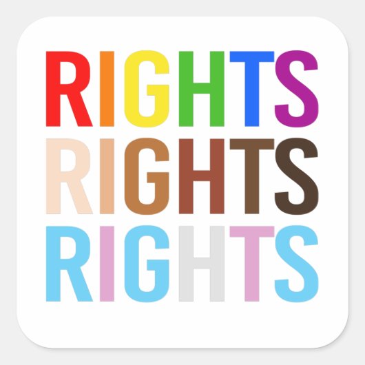 LGBTQ+の権利 スクエアシール (正面)