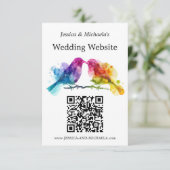 LGBTQ+の結婚ウェブサイトRainbow Lovebirds エンクロージャーカード (スタンド正面)