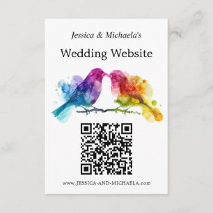 LGBTQ+の結婚ウェブサイトRainbow Lovebirds エンクロージャーカード
