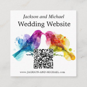LGBTQ+の結婚ウェブサイトRainbow Lovebirds エンクロージャーカード