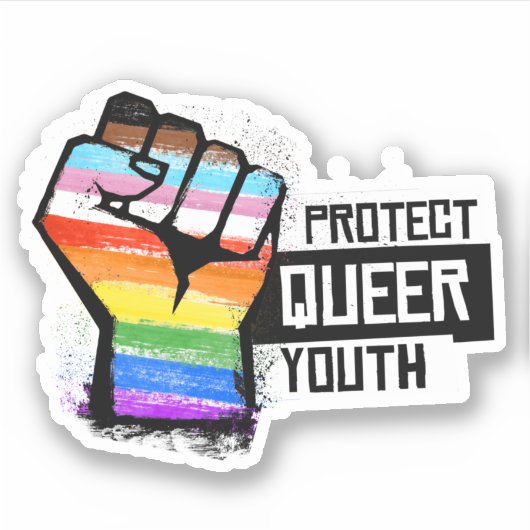 LGBTQ+の若者を守ろうステッカー シール (正面)