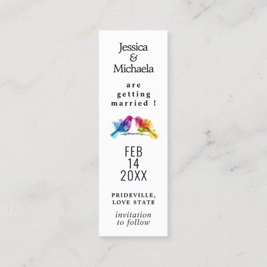 LGBTQ+は日付を保存🌈予算レインボーロブバード コーリングカード (裏面)