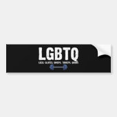 LGBTQ もも お尻 上腕二頭筋 上腕三頭筋 大腿四頭筋 筋トレ好き バンパーステッカー (正面)