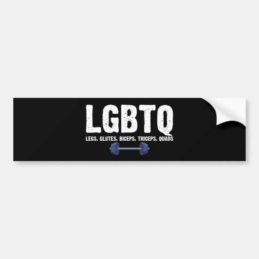 LGBTQ もも お尻 上腕二頭筋 上腕三頭筋 大腿四頭筋 筋トレ好き バンパーステッカー (正面)