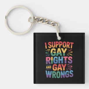 LGBTQ+を応援 ゲイの権利とゲイの間違いを支持 LGBTQ+アライ キーホルダー