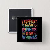 LGBTQ+を応援 ゲイの権利と正義を支持 缶バッジ (正面&裏面)