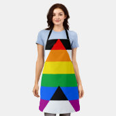 LGBTQ+ アライフラグ エプロン (着用した状態)