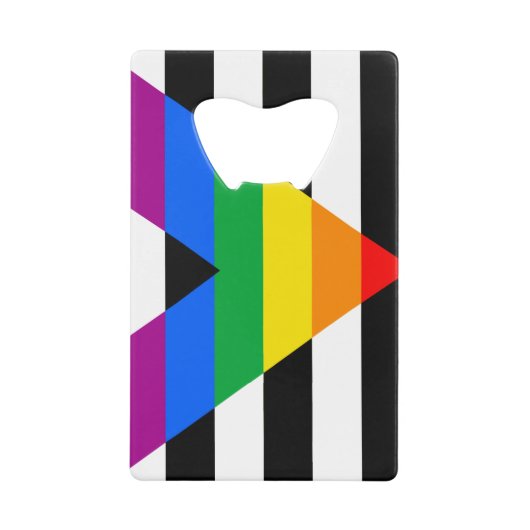 LGBTQ+ アライフラグ クレジットカード栓抜き (正面)