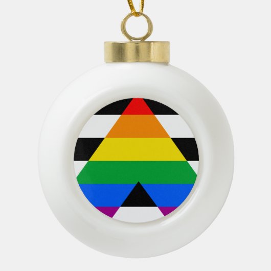 LGBTQ+ アライフラグ セラミックボールオーナメント (正面)
