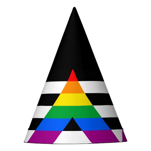 LGBTQ+ アライフラグ パーティーハット (正面)