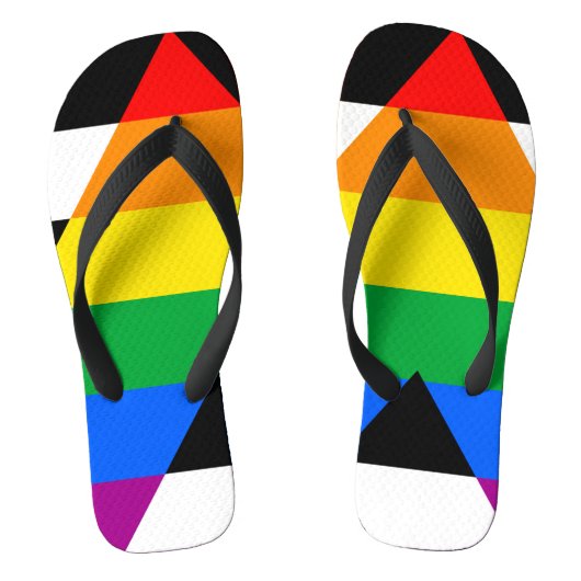 LGBTQ+ アライフラグ ビーチサンダル (フットベッド)