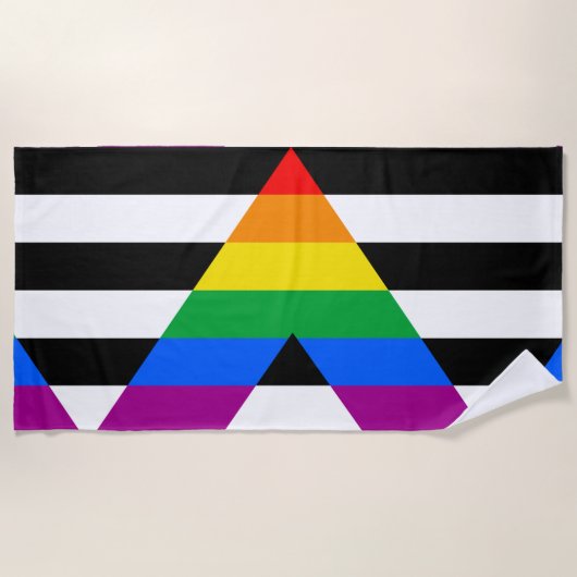 LGBTQ+ アライフラグ ビーチタオル (正面)
