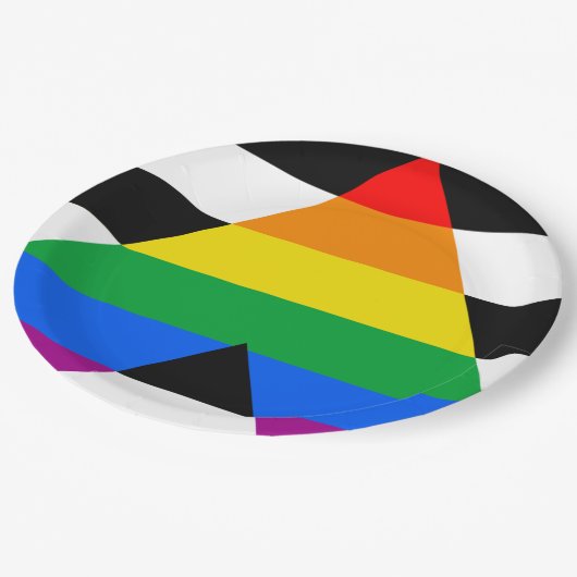 LGBTQ+ アライフラグ ペーパープレート (アングル)