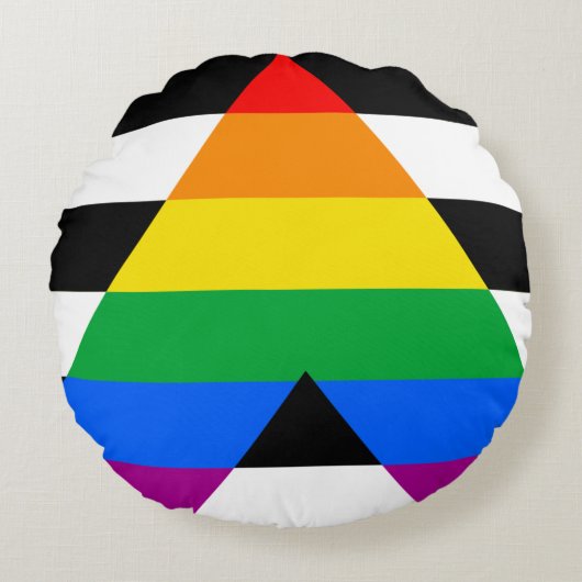 LGBTQ+ アライフラグ ラウンドクッション (正面)