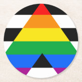 LGBTQ+ アライフラグ ラウンドペーパーコースター (正面)