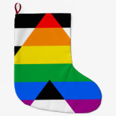 LGBTQ+ アライフラグ ラージクリスマスストッキング (正面)