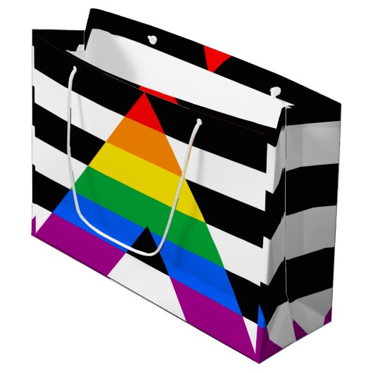 LGBTQ+ アライフラグ ラージペーパーバッグ (正面アングル)